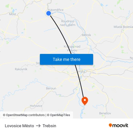 Lovosice Město to Trebsin map