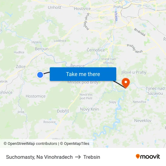 Suchomasty, Na Vinohradech to Trebsin map