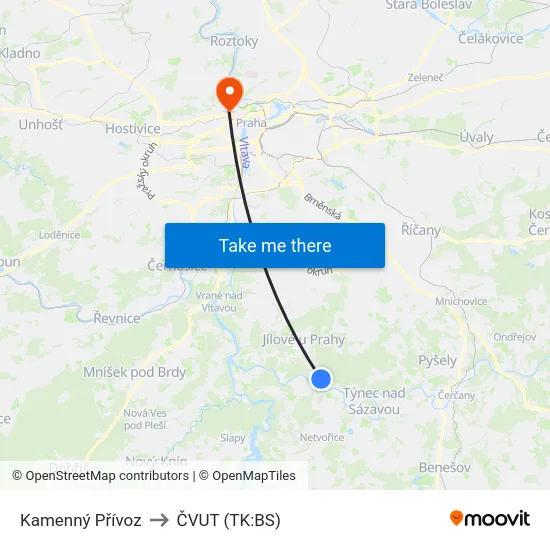 Kamenný Přívoz to ČVUT (TK:BS) map