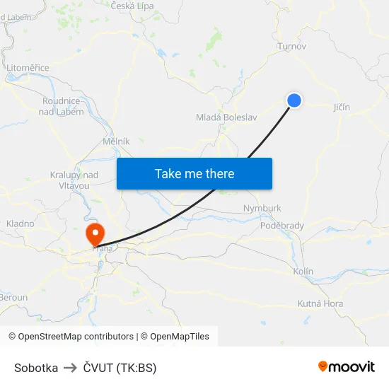 Sobotka to ČVUT (TK:BS) map