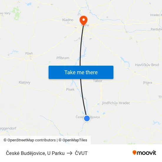 České Budějovice, U Parku to ČVUT map