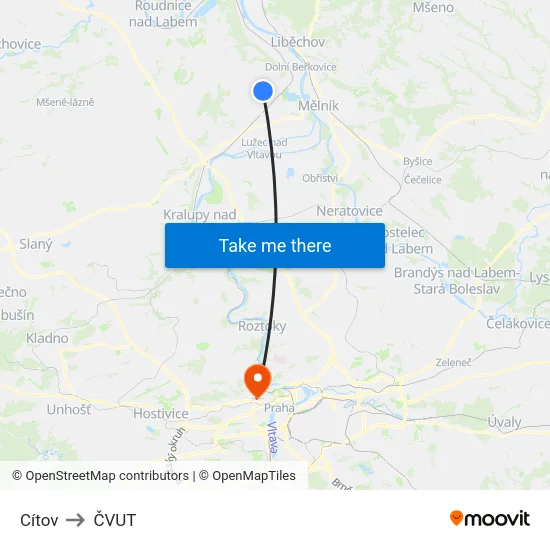 Cítov to ČVUT map