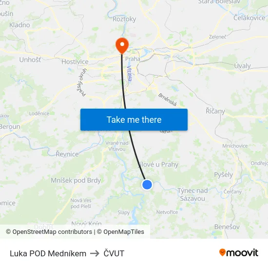 Luka POD Medníkem to ČVUT map