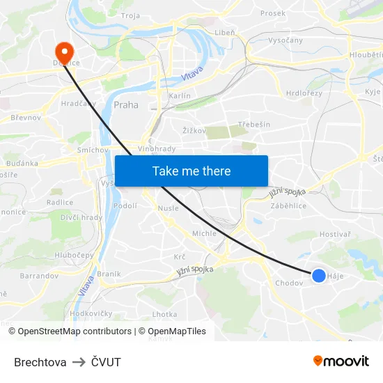 Brechtova to ČVUT map