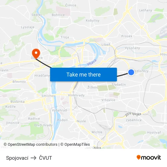 Spojovací to ČVUT map