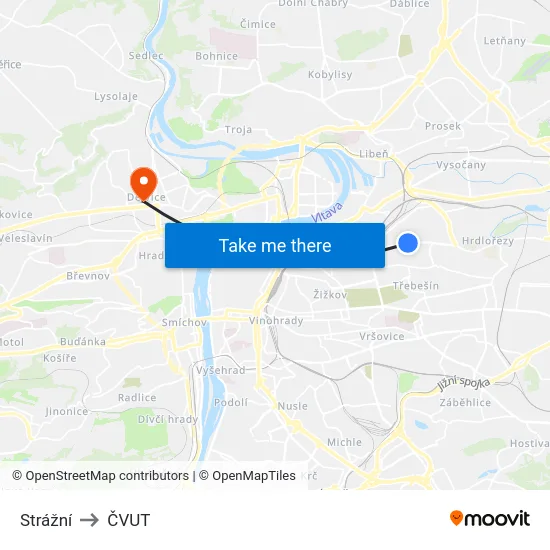 Strážní to ČVUT map