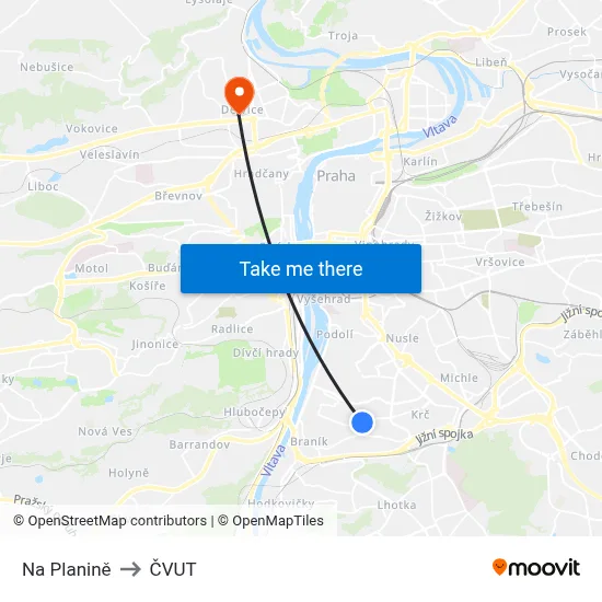 Na Planině to ČVUT map