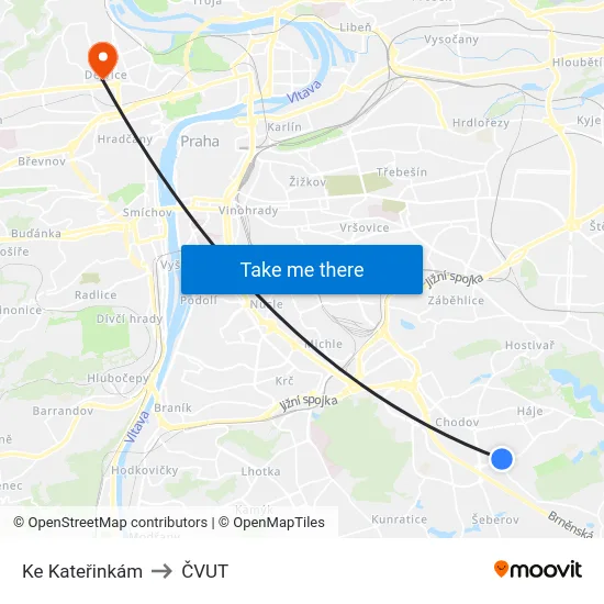 Ke Kateřinkám to ČVUT map