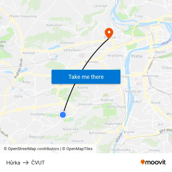 Hůrka to ČVUT map