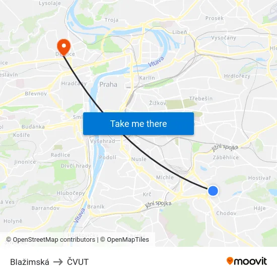 Blažimská to ČVUT map