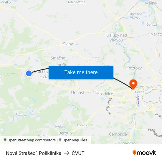 Nové Strašecí, Poliklinika to ČVUT map