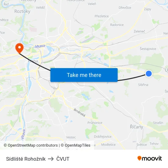 Sídliště Rohožník to ČVUT map