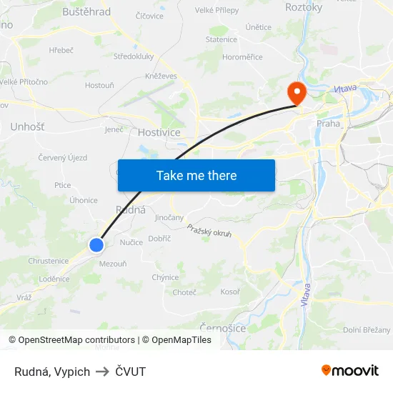Rudná, Vypich to ČVUT map