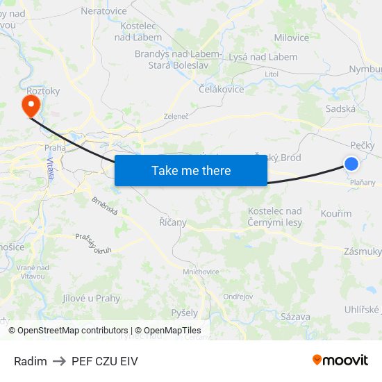 Radim to PEF CZU EIV map