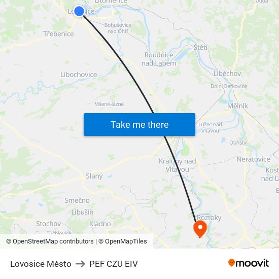 Lovosice Město to PEF CZU EIV map