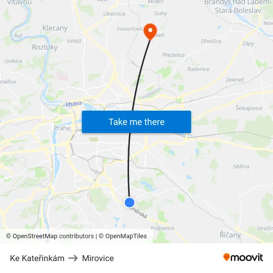 Ke Kateřinkám to Mirovice map