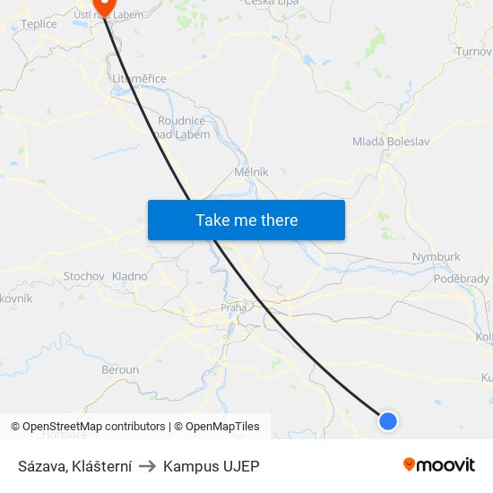 Sázava, Klášterní to Kampus UJEP map