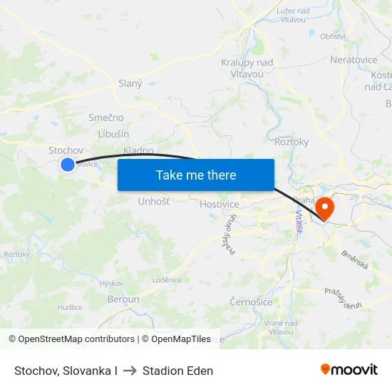 Stochov, Slovanka I to Stadion Eden map