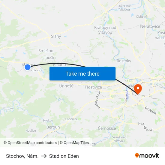 Stochov, Nám. to Stadion Eden map