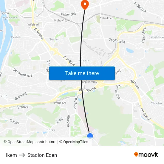 Ikem to Stadion Eden map