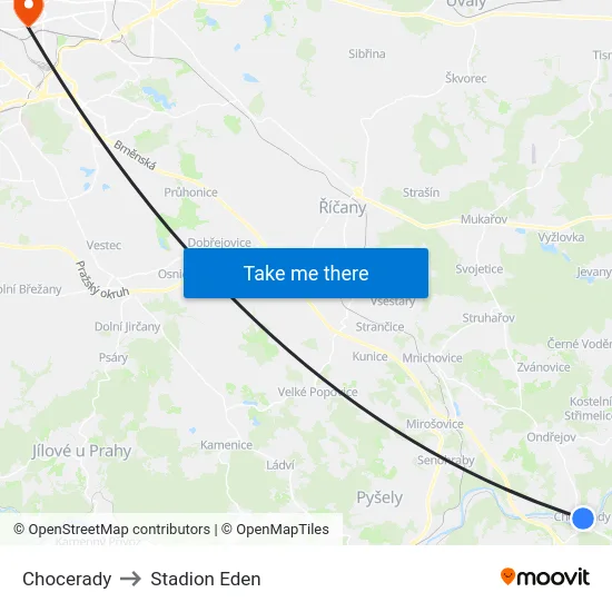Chocerady to Stadion Eden map