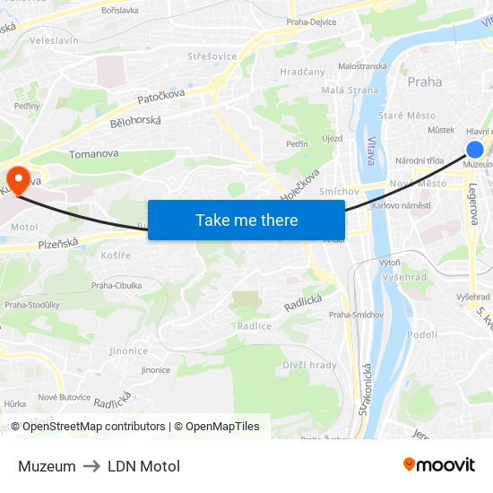 Muzeum to LDN Motol map