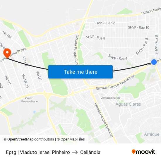 Eptg | Viaduto Israel Pinheiro to Ceilândia map