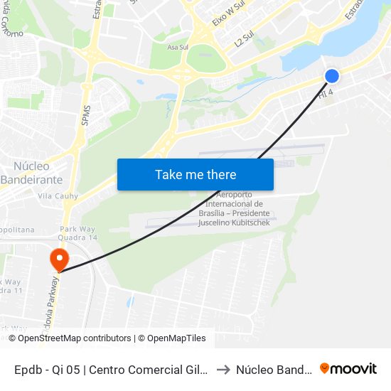 Epdb - Qi 05 | Centro Comercial Gilberto Salomão to Núcleo Bandeirante map