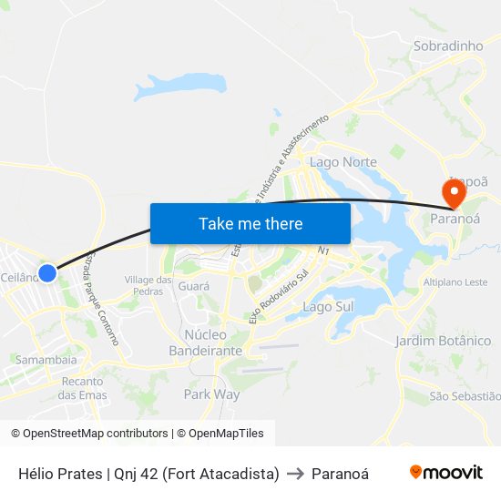 Hélio Prates | Qnj 42 (Fort Atacadista) to Paranoá map
