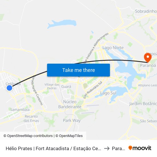 Hélio Prates | Fort Atacadista / Estação Ceilândia Centro to Paranoá map