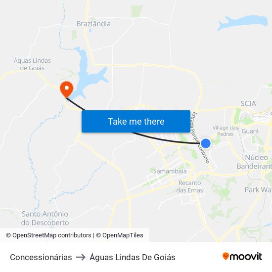 Concessionárias to Águas Lindas De Goiás map