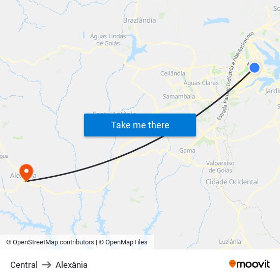 Central to Alexânia map