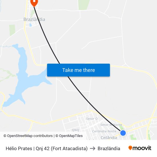 Hélio Prates | Qnj 42 (Fort Atacadista) to Brazlândia map