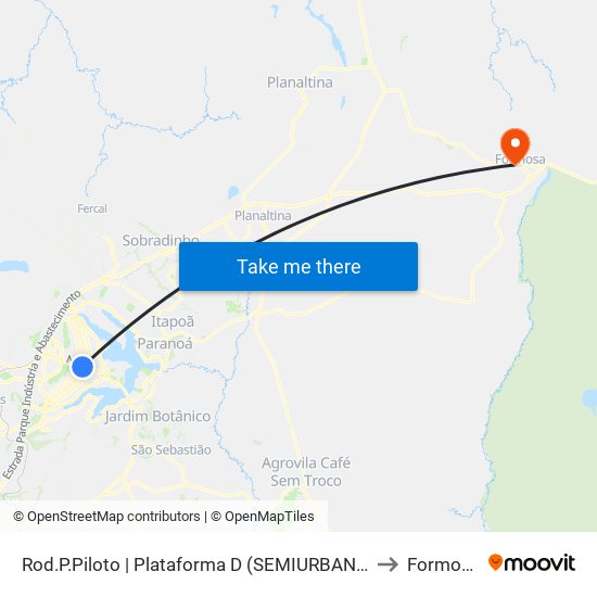 Rod.P.Piloto | Plataforma D (SEMIURBANO) to Formosa map