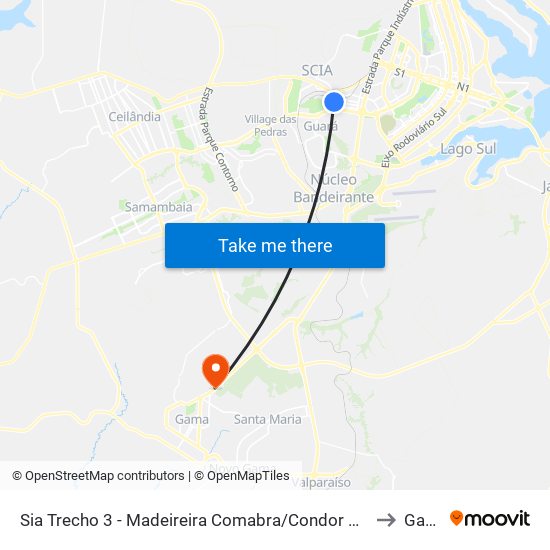 SIA Tr. 3 | Mundo dos Filtros / Hospfar / SEBRAE to Gama map