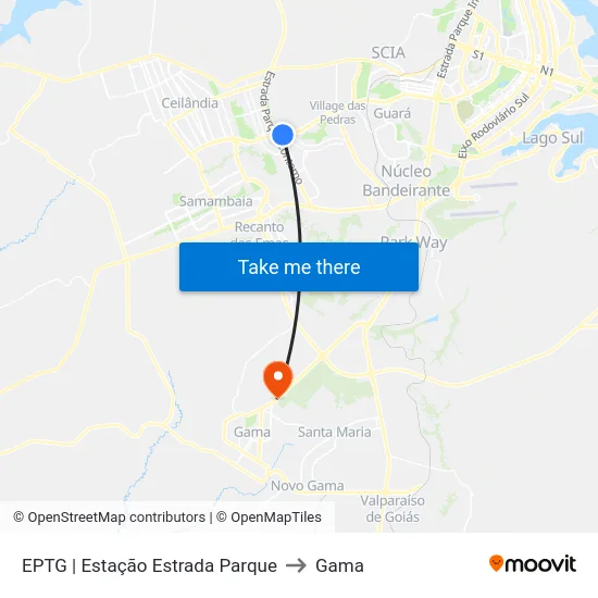 EPTG | Estação Estrada Parque to Gama map