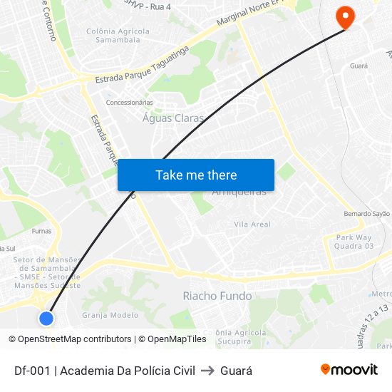 Df-001 | Academia Da Polícia Civil to Guará map