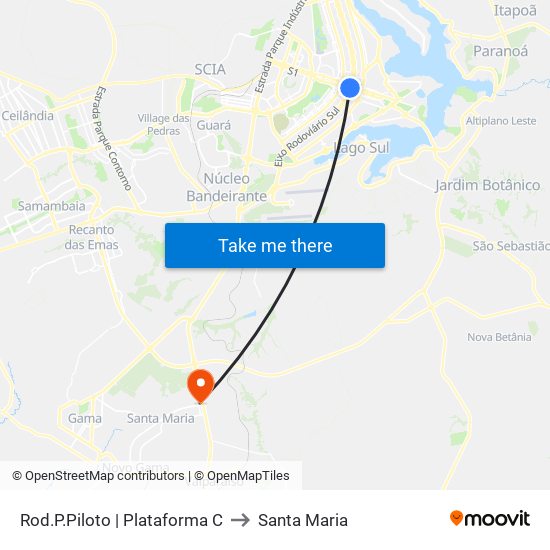 Rod.P.Piloto | Plataforma C to Santa Maria map