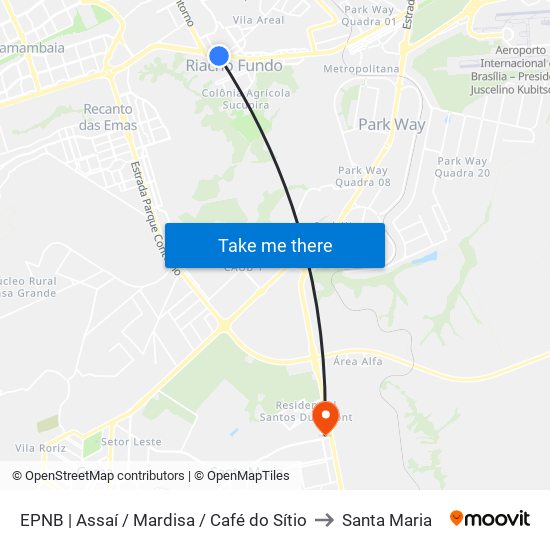 EPNB | Assaí / Mardisa / Café do Sítio to Santa Maria map