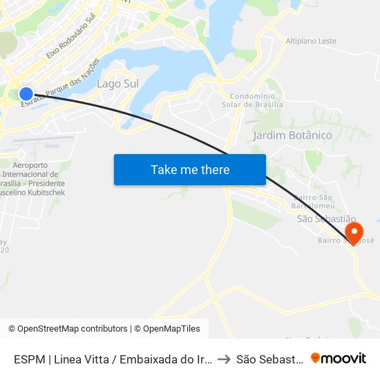 ESPM | Linea Vitta / Embaixada do Iraque to São Sebastião map