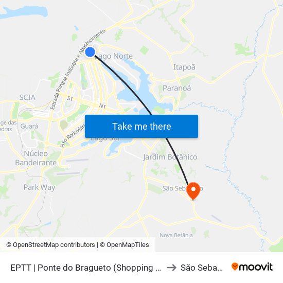 EPTT | Ponte do Bragueto (Shopping Iguatemi) to São Sebastião map