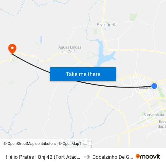 Hélio Prates | Qnj 42 (Fort Atacadista) to Cocalzinho De Goiás map