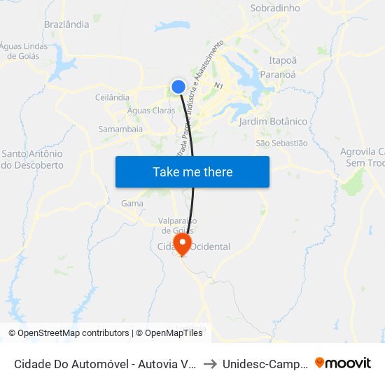 Cidade Do Automóvel - Autovia Veículos to Unidesc-Campus 1 map