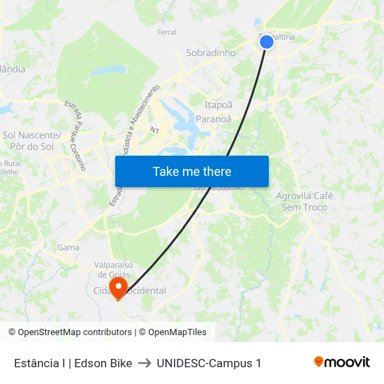 Estância I | Edson Bike to UNIDESC-Campus 1 map