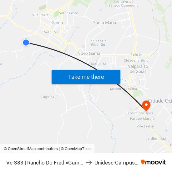 Vc-383 | Rancho Do Fred »Gama» to Unidesc-Campus 1 map