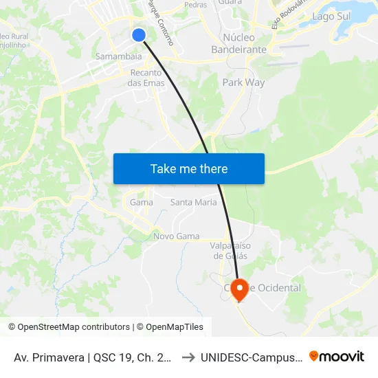 Av. Primavera | QSC 19, Ch. 28A to UNIDESC-Campus 1 map