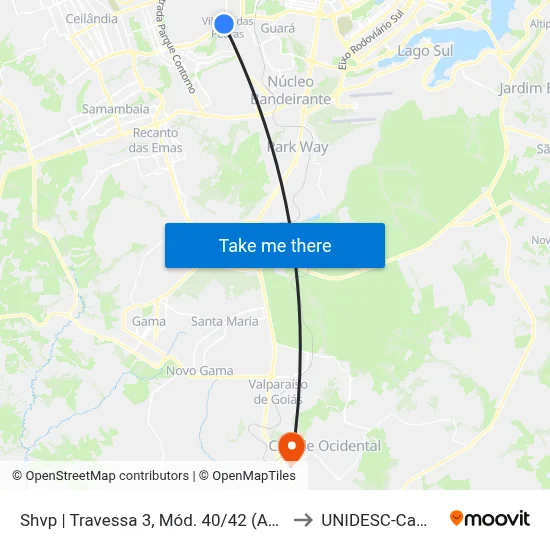 Shvp | Travessa 3, Mód. 40/42 (Açaí Official) to UNIDESC-Campus 1 map