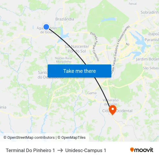 Terminal Do Pinheiro 1 to Unidesc-Campus 1 map