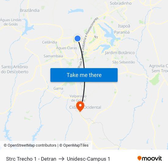 Strc Trecho 1 - Detran to Unidesc-Campus 1 map