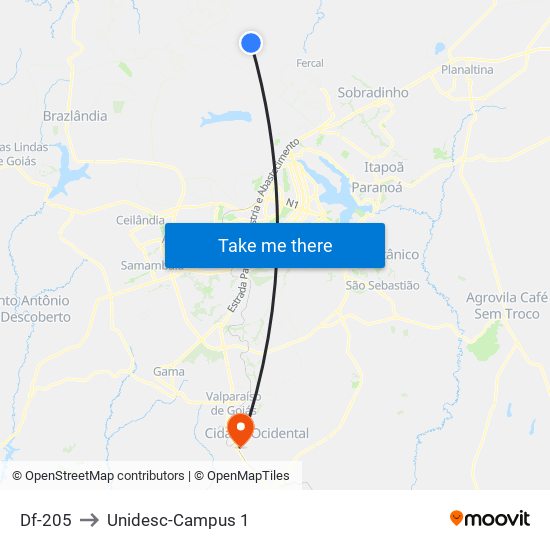 Df-205 to Unidesc-Campus 1 map